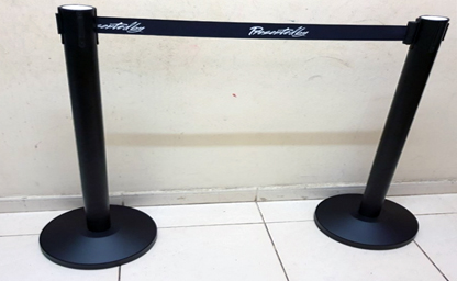 Stanchions with Branding Queue Stand