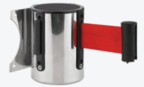 Wall mounted access restricted area safety belt and pole